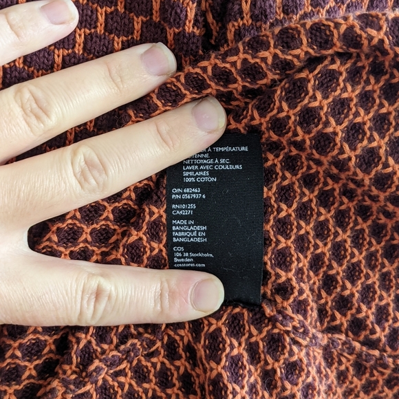COS Raised Knit Long Sleeve Dress Orange Plum XS - Picture 7 of 8